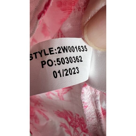 Vineyard Vines Palms & Plumeria Ruffle Popover Tank in Knockout Pink Size XL EUC - Picture 7 of 8